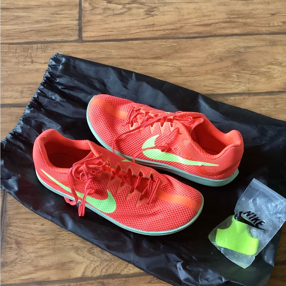 Nike Distance Track Spikes Bright Orange and Neon Green Sneakers